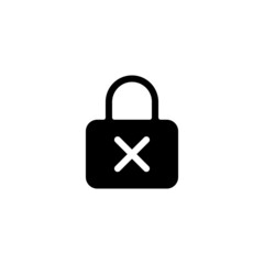 Locked padlock, private information, simple icon. Black icon on white background