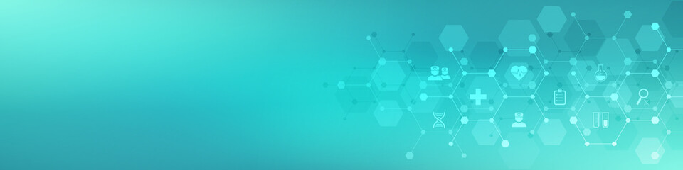 Medical background with flat icons and symbols