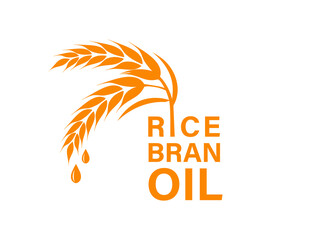 rice bran oil logo vector illustration 