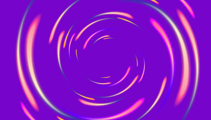 Abstract background with neon lights going in circles and creating tunnel to the center, futuristic colors
