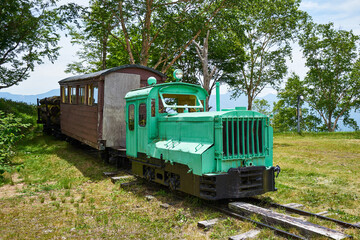 長野県飯田市　しらびそ高原の遠山森林鉄道の保存機関車
