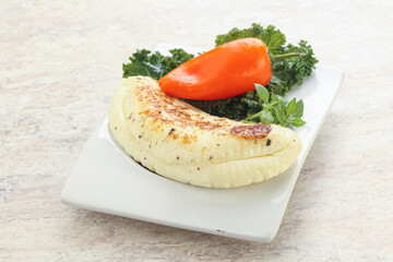 Roasted traditional cheese haloumi