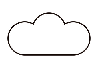 Icono negro de nube en fondo blanco.