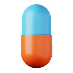 Medical pill drug high quality 3D render illustration icon.