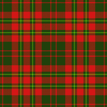 Red And Green Christmas Tartan Seamless Vector Pattern