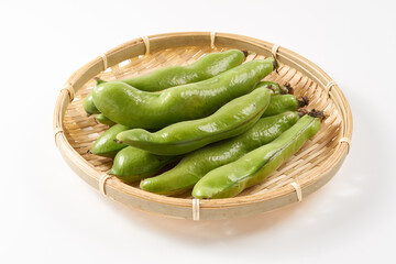 ソラマメを白背景で