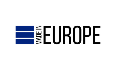 made in europe, vector logo with european union flag