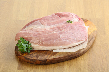 Piece of the raw pork meat