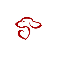 Dog pet love logo company name. 