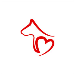 Dog pet love logo company name. 