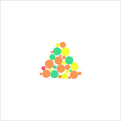 Triangle with circle pattern logo company name. 