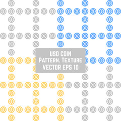 USD COIN. Pattern. Texture. Blue. Yellow. Grey 1