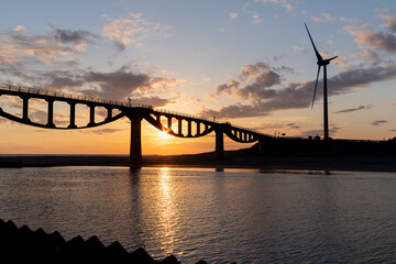 夕焼け　静岡県潮騒橋