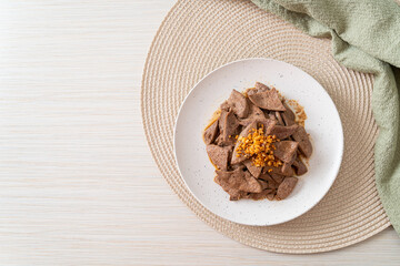 homemade stir-fried pork liver with garlic
