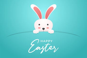 Happy easter background in paper style