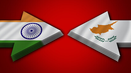 Cyprus vs India Indian Arrow Flags – 3D Illustration