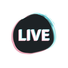 live three colors button vector illustration