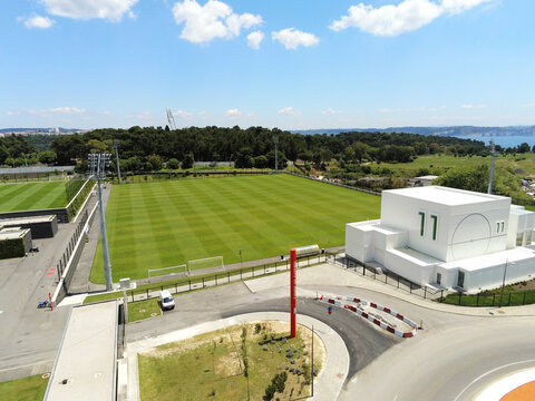 An aerial shot of Jamor Sports Complex on a sunny day