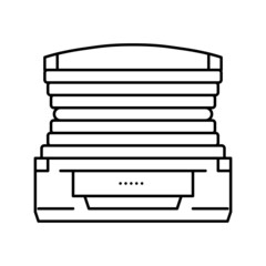 horizontal cabin open solarium electronic equipment line icon vector illustration