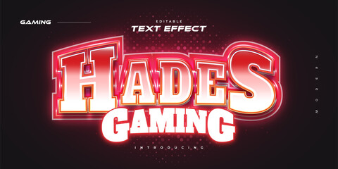 Red E-sport Text Style with Glowing Neon Effect. Editable Text Effect in E-sport Style © WzKz