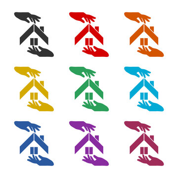 Home care icon or logo, color set
