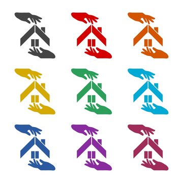 Home care icon or logo, color set