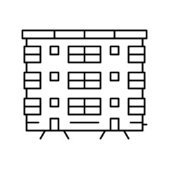 co-op house line icon vector illustration