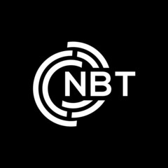 NBT letter logo design on black background.NBT creative initials letter logo concept.NBT vector letter design.