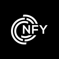 NFY letter logo design on black background.NFY creative initials letter logo concept.NFY vector letter design.