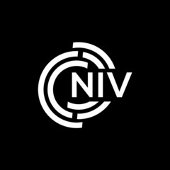 NIV letter logo design on black background.NIV creative initials letter logo concept.NIV vector letter design.