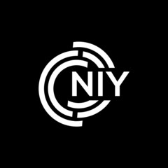 NIY letter logo design on black background.NIY creative initials letter logo concept.NIY vector letter design.