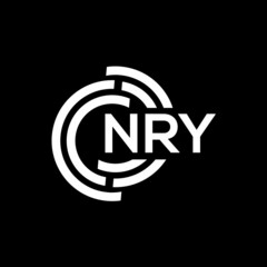 NRY letter logo design on black background.NRY creative initials letter logo concept.NRY vector letter design.