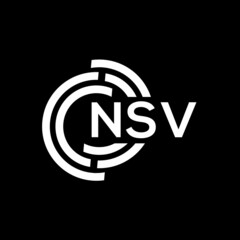 NSV letter logo design on black background.NSV creative initials letter logo concept.NSV vector letter design.