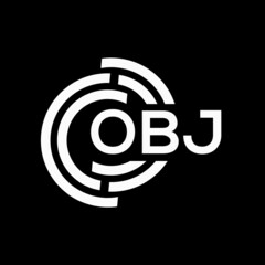 OBJ letter logo design on black background.OBJ creative initials letter logo concept.OBJ vector letter design.