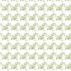 Seamless pattern with plants on the white background. Botanic ornament.