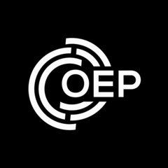 OEP letter logo design on black background.OEP creative initials letter logo concept.OEP vector letter design.