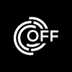 OFF letter logo design on black background. OFF creative initials letter logo concept. OFF letter design.