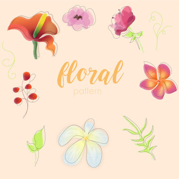 Floral pattern vector flowers