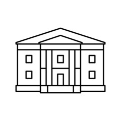 greek revival house line icon vector illustration