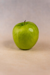 Green apple on the table.
Apple in drops.
Green apple.