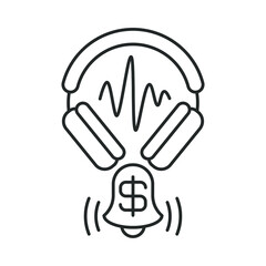 Fototapeta premium subscription to music, audio, podcasts. Line icon