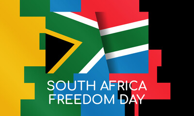 South Africa Freedom Day (Afrikaans: Vryheidsdag) is a public holiday in South Africa celebrated on 27 April. Background, poster, card, banner design. 