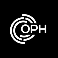 Obraz premium OPH letter logo design on black background. OPH creative initials letter logo concept. OPH letter design.