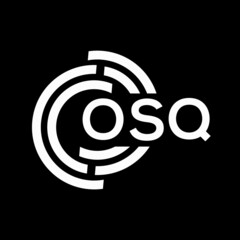 OSQ letter logo design on black background. OSQ creative initials letter logo concept. OSQ letter design.
