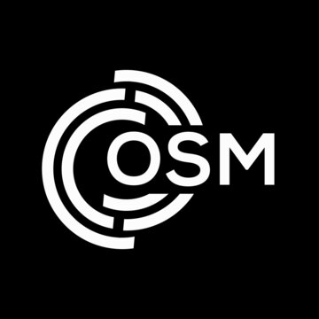 OSM letter logo design on black background. OSM creative initials letter logo concept. OSM letter design.