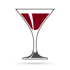 Martini glass icon isolated on white background.