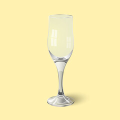 Empty wine glass isolated on color background
