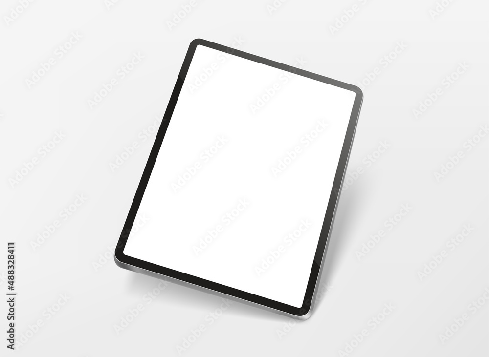 Aufkleber Modern tablet computer in perspective with blank screen. Realistic layered vector