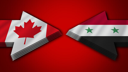 Syria vs Canada Arrow Flags – 3D Illustration