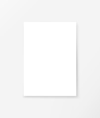 Empty white paper sheet on a table. Vertical vector mockup